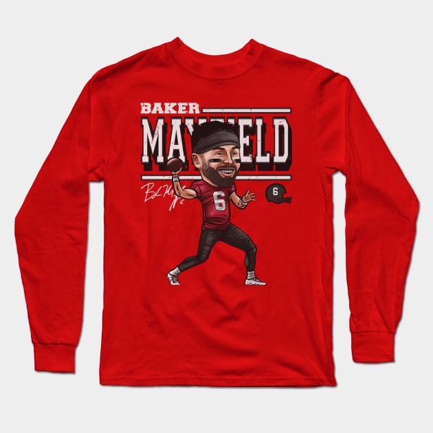 Baker Mayfield Tampa Bay Cartoon Long Sleeve T-Shirt by ClarityMacaws